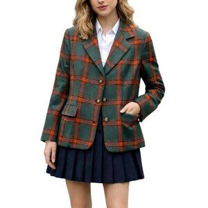 Vintage GAP Blazer Wool Tartan Plaid Preppy Academia Jacket